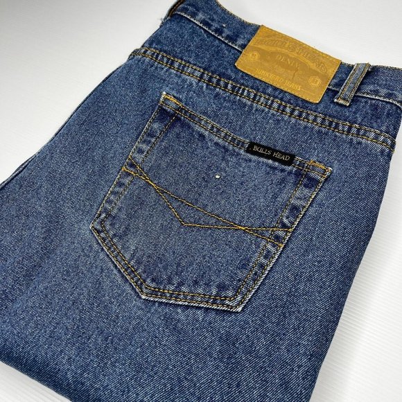 Bulls Head Junkyard Jeans Mens Straight Blue Denim Cotton size W38 - Picture 2 of 7